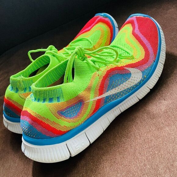 Nike Flyknit Free 5.0 🌈 rainbow men’s 12.5 US 47 EUR Excellent overall conditio - Picture 9 of 14